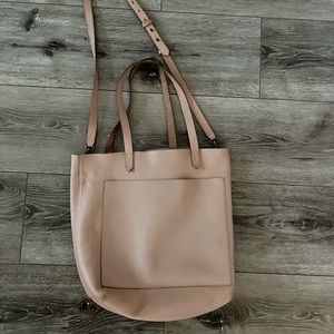 Light pink Madewell Leather Tote Bag